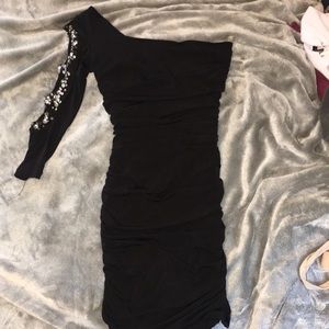Black dress for the night out! One sleeve